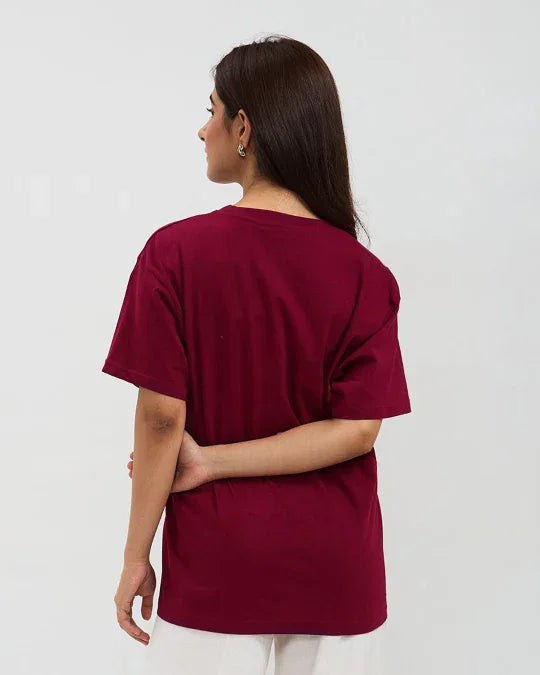 Ruby Plain Oversized T-Shirt - Shop Printed T shirt for Women Online In India | LoveDky