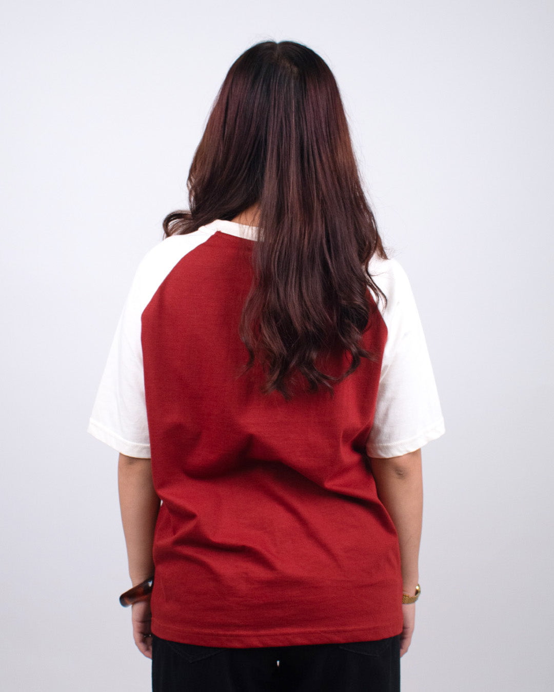 Rust Plain Raglan Oversized T-Shirt