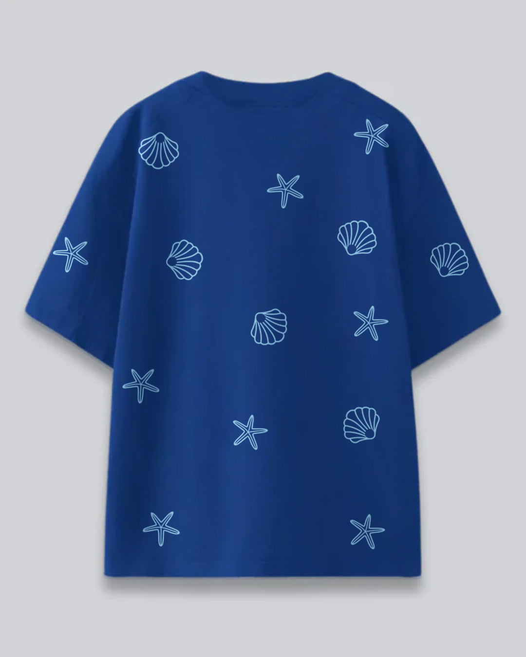 Royal Blue Ocean Floor Oversized T-shirt
