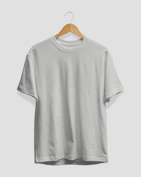 RB Stone Grey Real Baysics plain T-shirt on a hanger; 100% pure fabric, shirts & tops