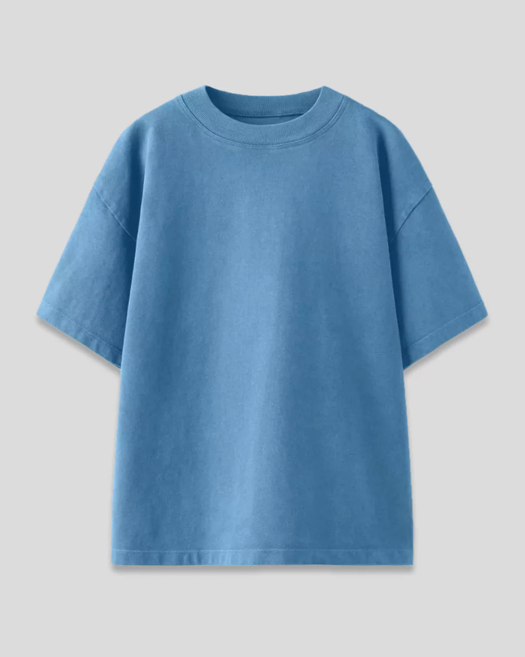 Denim Blue Plain Oversized T-Shirt