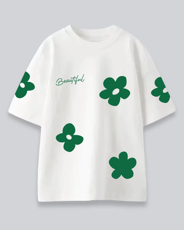 White Beautiful Oversized T-Shirt for Women Online In India | Dky