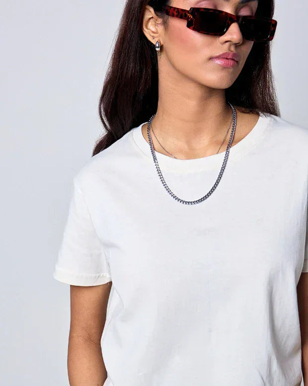 White Plain T-Shirt - Shop Printed T shirt for Women Online In India | LoveDky