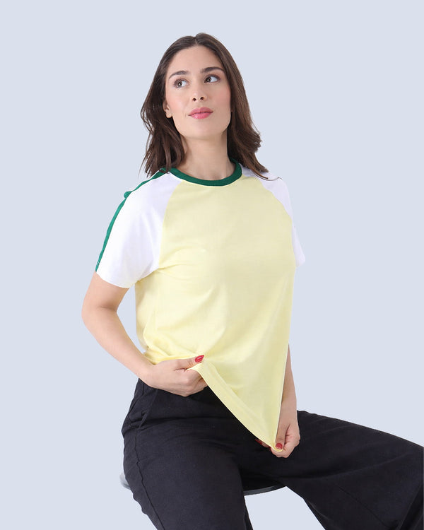 Yellow Edgy Plain T-Shirt