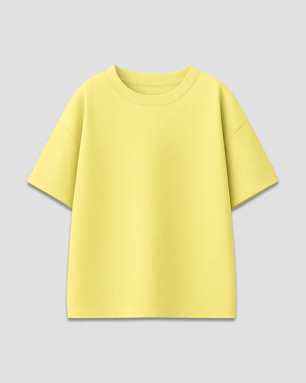 RB Yellow Plain Oversized T-Shirt for Women Online In India | Dky