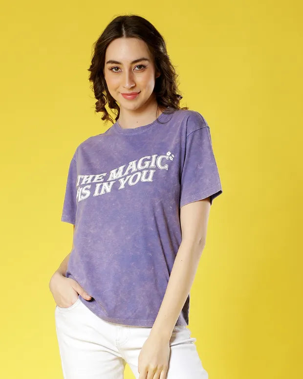 Magic Is In You Acid Wash Oversized T-Shirt